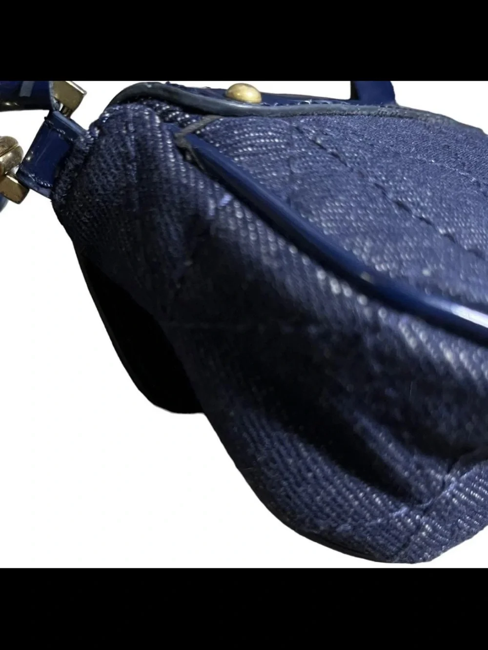 Mulberry Navy Quilted Denim and Leather Crossbody Bag
